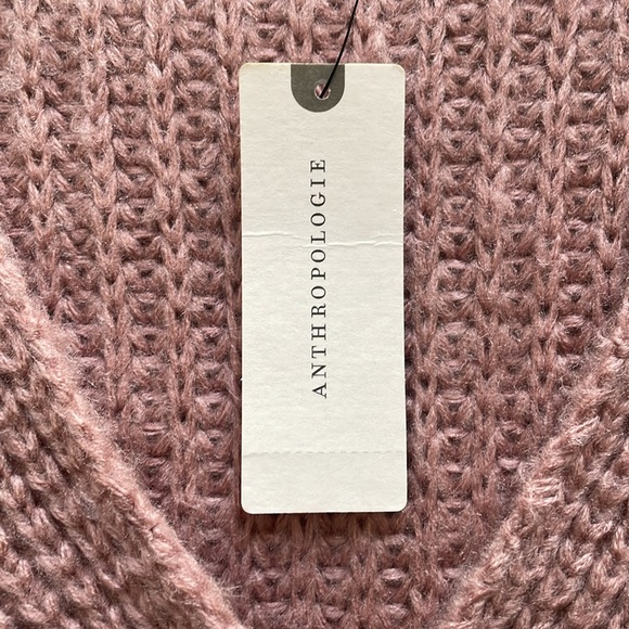 Anthropologie Dusty Pink Puff Sleeve Buttoned Cardigan - Picture 5 of 10